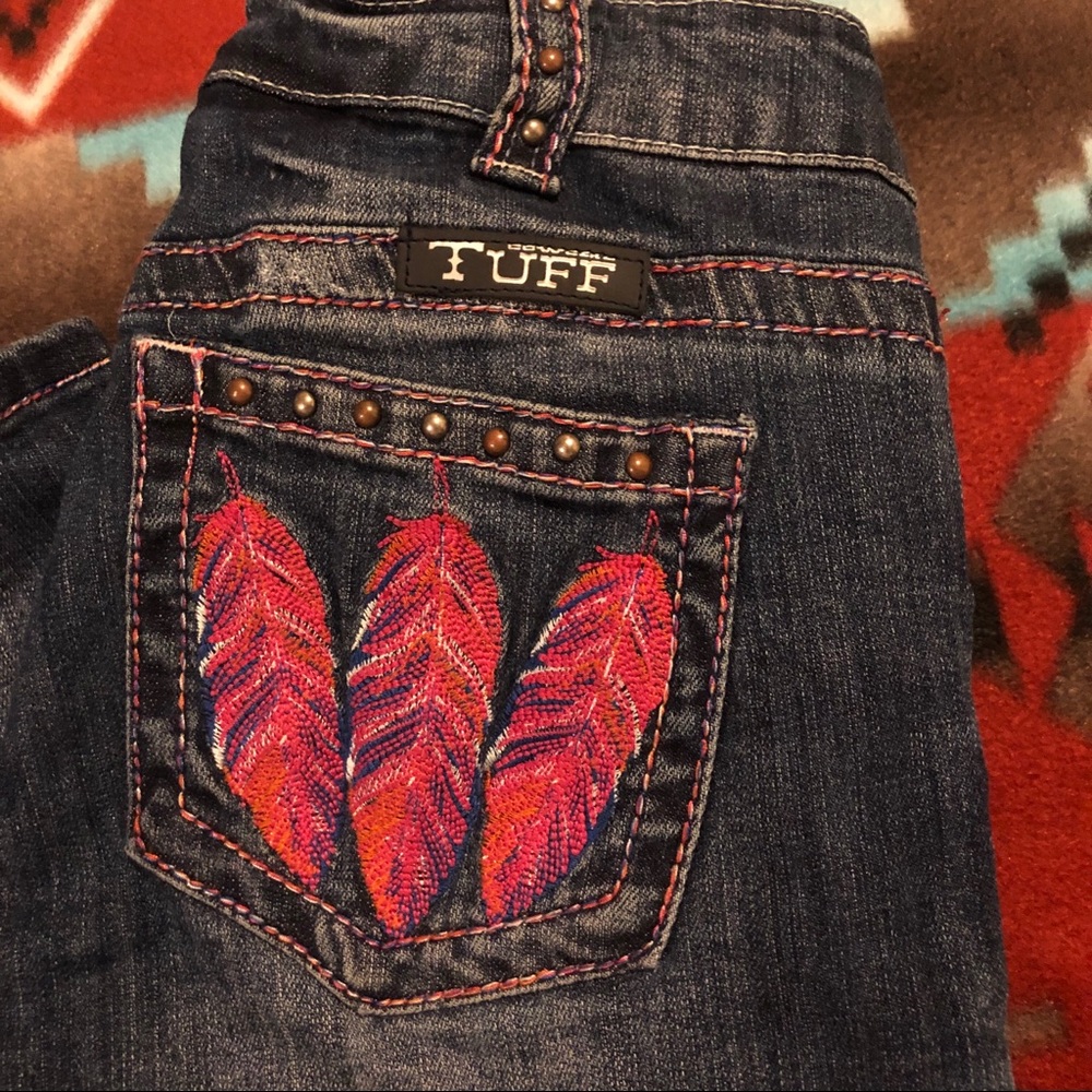 Cowgirl Tuff feather embroidered jean W26 L35